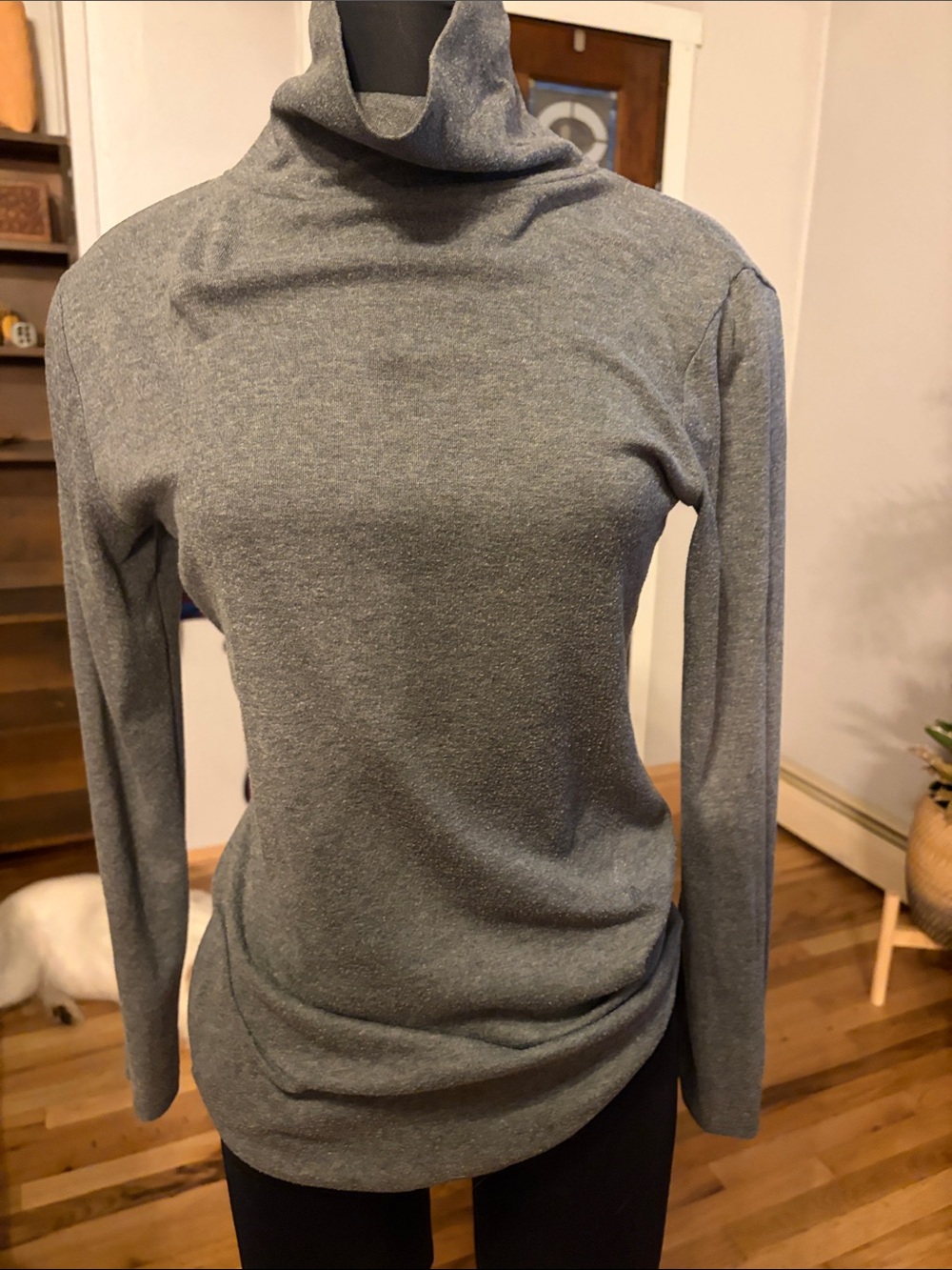 Classic Gray Turtleneck Sweater - Women's Long Sleeve